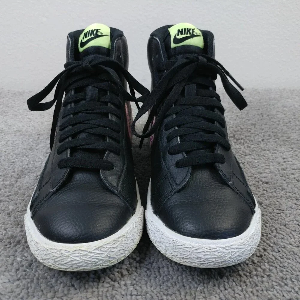 Nike Blazer Mid GS Girls Size 5Y Shoes Black Pink Cheetah DA4674-001